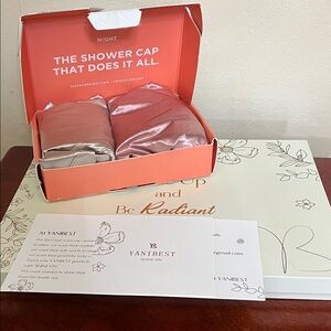 Night Satin Shower Cap Set of 2 and Yanibest satin throw pillow covers